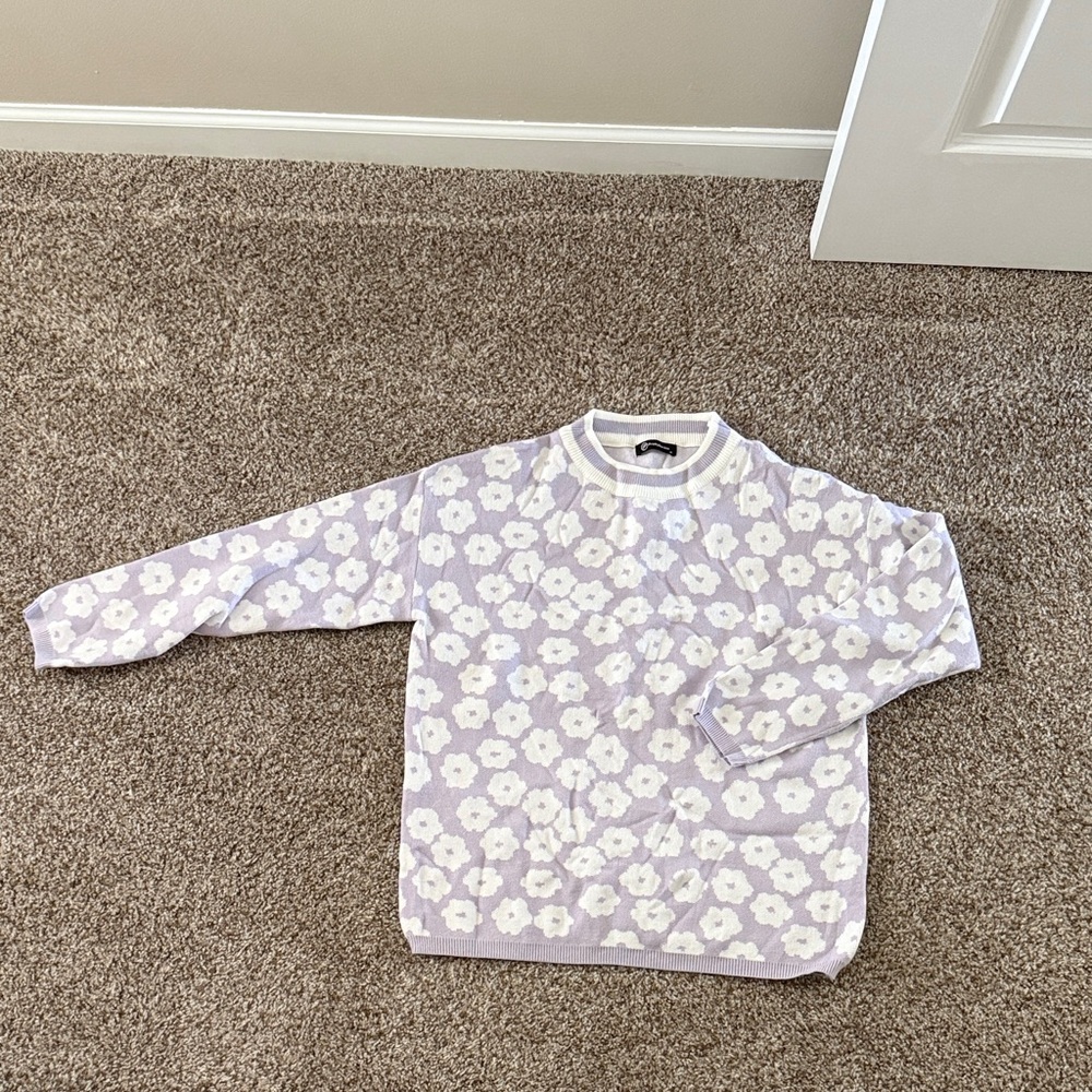 Chic Floral Purple Sweatshirt